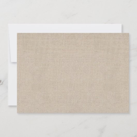 Rustikales Land Burlap Wedding rettet die Datumska Save The Date (Rückseite)