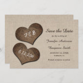 Rustikales Land Burlap Wedding rettet die Datumska Save The Date (Vorne/Hinten)