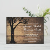 Rustikales Land Carved Herzbaum Einladung zur Hoch (Stehend Vorderseite)