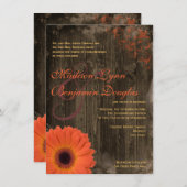 Rustikales Land Daisy Barn Wood Wedding Einladunge Einladung (Vorne/Hinten)