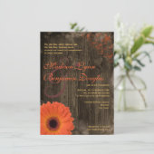 Rustikales Land Daisy Barn Wood Wedding Einladunge Einladung (Stehend Vorderseite)