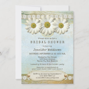 Rustikales Land Daisy Bridal Dusche Einladung