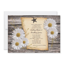 Rustikales Land Daisy Hochzeit Einladung