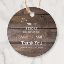 Rustikales Land die Nacht vor der Hochzeit Vielen  Geschenkanhänger