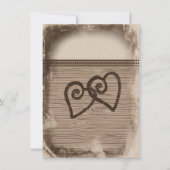 Rustikales Land Doppelhörer Hochzeit Einladungen (Rückseite)
