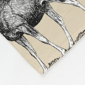 Rustikales Land Elche Illustration & Taupe Fleecedecke (Ecke)