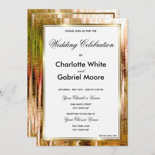 Rustikales Land Elegante Hochzeit Einladung (Vorne/Hinten)