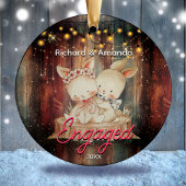 Rustikales Land erste Weihnachten verlobt Keramik Ornament