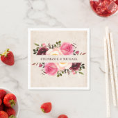 Rustikales Land Floral Burlap Papier Napkin Serviette (Beispiel)