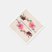 Rustikales Land Floral Burlap Papier Napkin Serviette (Ecke)