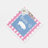 Rustikales Land Floral und Pig Gingham Babyq Serviette (Ecke)