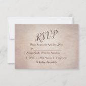 Rustikales Land florale Lichter auf dunklem Holz RSVP Karte (Rückseite)