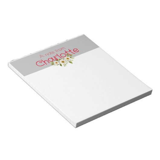 Rustikales Land floralfarbenes Aquarell grau Notizblock (angewinkelt)