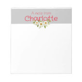 Rustikales Land floralfarbenes Aquarell grau Notizblock (Vorderseite)