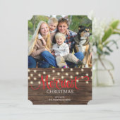 Rustikales Land frohe Weihnachten Foto (Stehend Vorderseite)