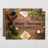 Rustikales Land frohe Weihnachten und glückliches (Vorne/Hinten)