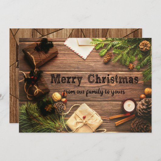 Rustikales Land frohe Weihnachten und glückliches (Vorne/Hinten)