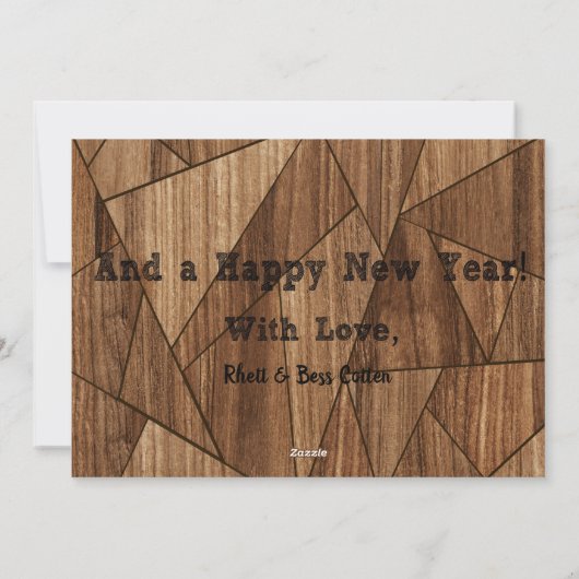 Rustikales Land frohe Weihnachten und glückliches (Rückseite)