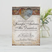 Rustikales Land für Hochzeiten Einladung (Stehend Vorderseite)