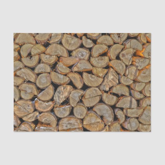 Rustikales Land gehacktes Feuerholz Seidenpapier (Vorderseite)