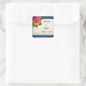 Rustikales Land gemalter hölzerner Quadratischer Aufkleber (Tasche)