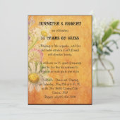 Rustikales Land gestrichen Holz Daisies Jahrestag Einladung (Stehend Vorderseite)