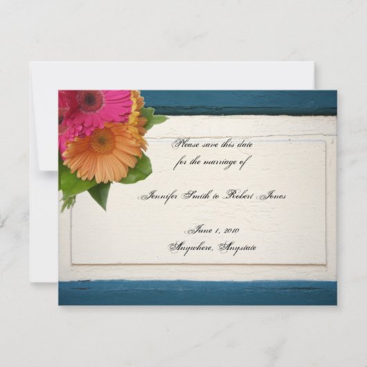 Rustikales Land gestrichen Holz Daisis Save the Da Save The Date (Vorderseite)