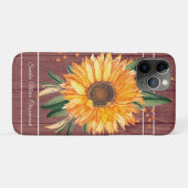 Rustikales Land Golden Sunflower Brown Wood Case-Mate iPhone Hülle (Rückseite (Horizontal))