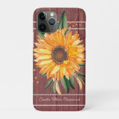 Rustikales Land Golden Sunflower Brown Wood Case-Mate iPhone Hülle (Rückseite)