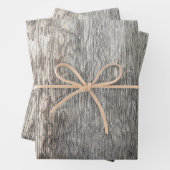 Rustikales Land Grau Beige Textur Holzkörner Geschenkpapier Set (Beispiel)