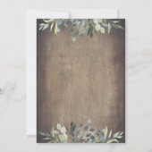 Rustikales Land | Greenery Gold Frame Abschluss Einladung (Rückseite)