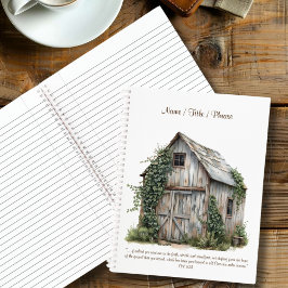 Rustikales Land große Personalisierte Unternehmen  Notizblock