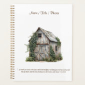 Rustikales Land Große Personalisierte Unternehmen Planer (Vorderseite)