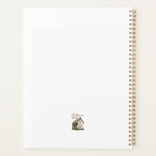 Rustikales Land Große Personalisierte Unternehmen Planer (Rückseite)