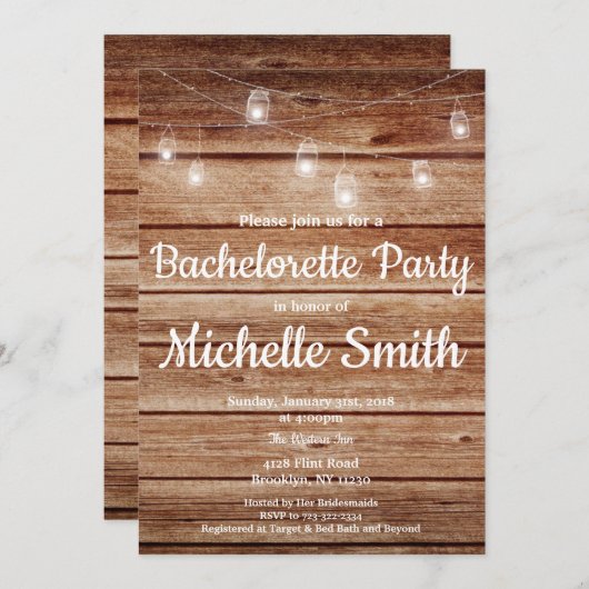 Rustikales Land-hängender Einladung (Vorne/Hinten)