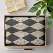 Rustikales Land Harlequin Tan und schwarze Decoupa Seidenpapier (Geschenk)