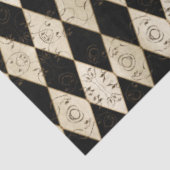 Rustikales Land Harlequin Tan und schwarze Decoupa Seidenpapier (Ausschnitt)