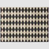 Rustikales Land Harlequin Tan und schwarze Decoupa Seidenpapier (Vorderseite)