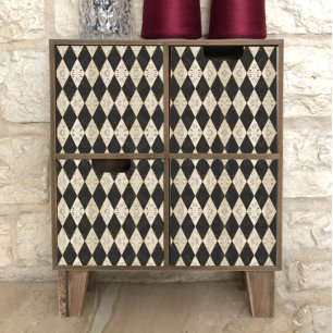 Rustikales Land Harlequin Tan und schwarze Decoupa Seidenpapier