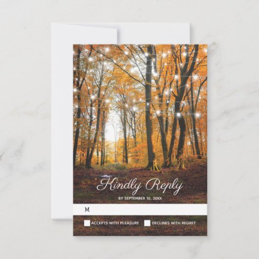 Rustikales Land Herbst Herbst Land Hochzeit RSVP (Vorderseite)