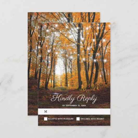 Rustikales Land Herbst Herbst Land Hochzeit RSVP (Vorne/Hinten)