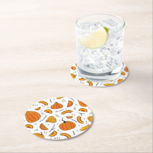 Rustikales Land Herbst Pumpen Runder Pappuntersetzer