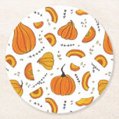 Rustikales Land Herbst Pumpen Runder Pappuntersetzer (Vorderseite)