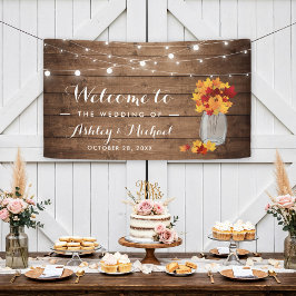Rustikales Land Herbstbeleuchtung stürzen Hochzeit Banner