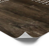 Rustikales Land Hochzeitstabelle Poster (Ecke)