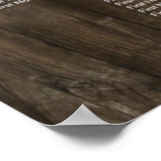 Rustikales Land Hochzeitstabelle Poster (Ecke)