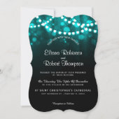 Rustikales Land Hochzeitszittel türkis Einladung (Vorderseite)