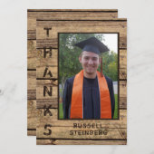 Rustikales Land Holz Abschluss Foto DANK Dankeskarte (Vorne/Hinten)