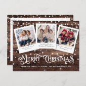 Rustikales Land Holz Frohe Weihnachten 3 Foto (Vorne/Hinten)