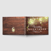 Rustikales Land Holz Mason Jar String Lights Tree Gästebuch (Voll)